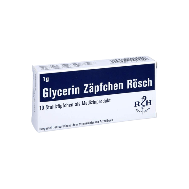 RÖSCH glicerino žvakutės, 1 g, 10 žvakučių