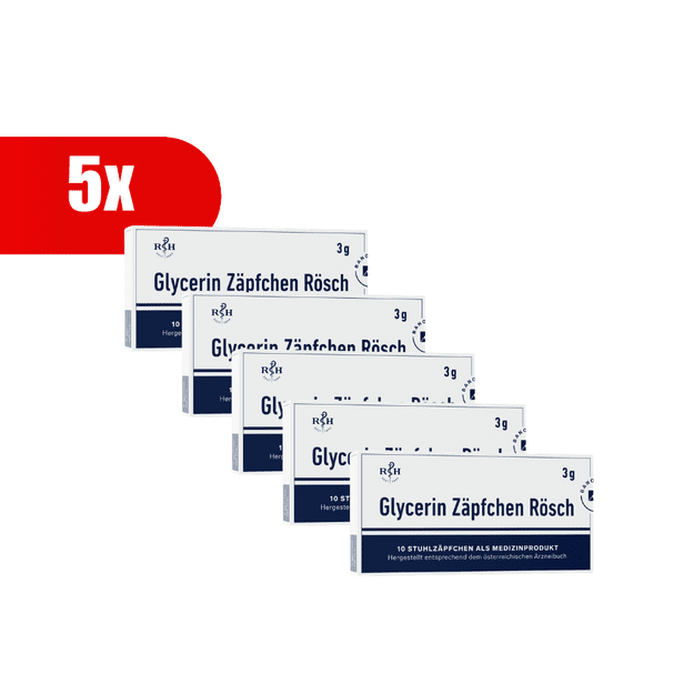 5 VNT. RÖSCH glicerino žvakutės, 3 g, 10 žvakučių