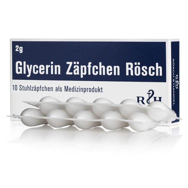 RÖSCH glicerino žvakutės, 2 g, 10 žvakučių