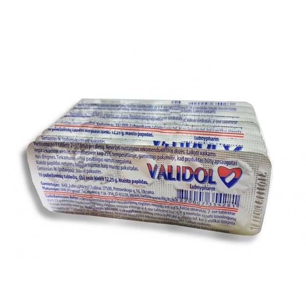 VALIDOL-Lubnypharm, 10 poliežuvinių tablečių