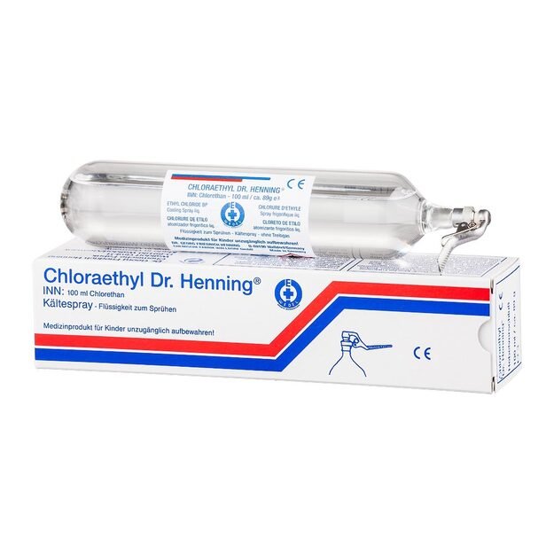 CHLORAETHYL DR. HENNING purškiamas šaldiklis ampulė su paspaudėju, 100 ml