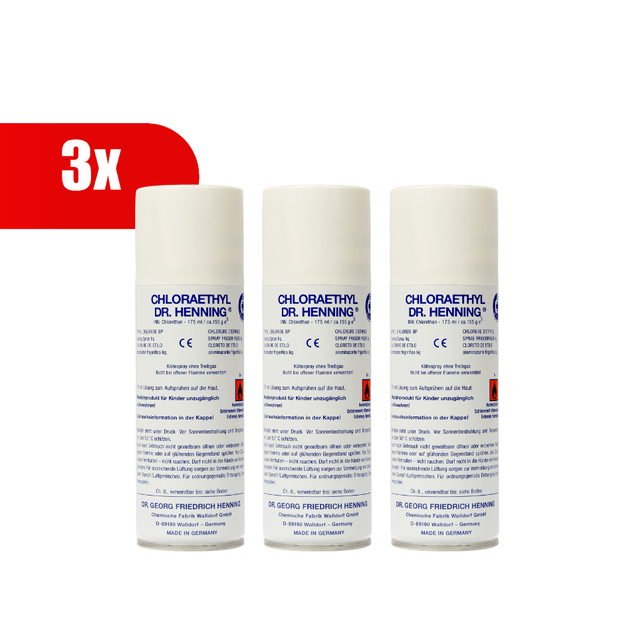 3 VNT. CHLORAETHYL DR. HENNING purškiamas šaldiklis, 175 ml 