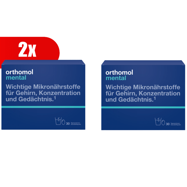 2 VNT. ORTHOMOL Mental (30 dienos dozių)