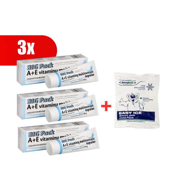 3 VNT. BIG PACK A+E vitaminų tepalas, 60 g + dovana