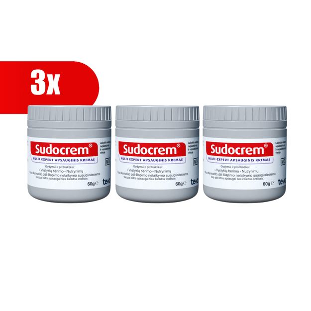 3 VNT. SUDOCREM raminantis ir apsauginis kremas, 60 g