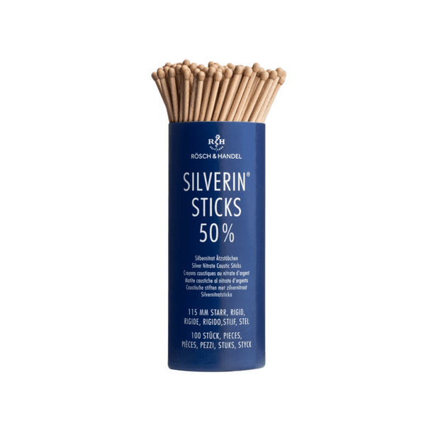 SILVERIN® Sticks 50% su sidabro nitratu karpų priežiūrai, 100 vnt.