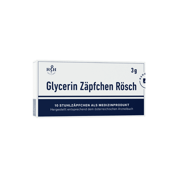 RÖSCH glicerino žvakutės, 3 g, 10 žvakučių
