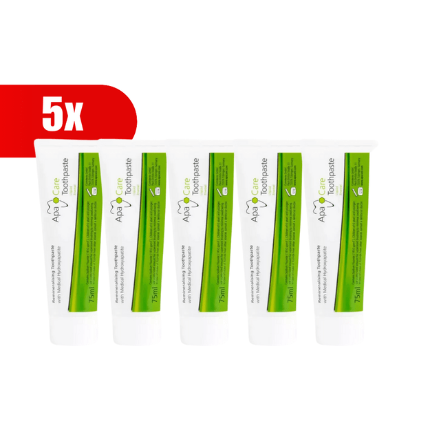 5 VNT. APACARE remineralizuojanti dantų pasta – pažangi emalio apsauga iš Vokietijos